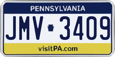 PA license plate JMV3409