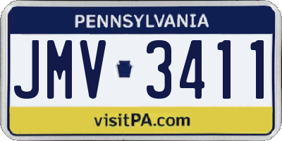 PA license plate JMV3411