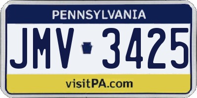 PA license plate JMV3425
