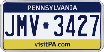 PA license plate JMV3427