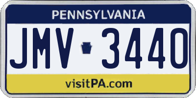 PA license plate JMV3440