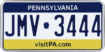 PA license plate JMV3444