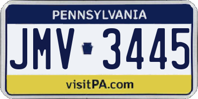 PA license plate JMV3445