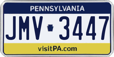 PA license plate JMV3447