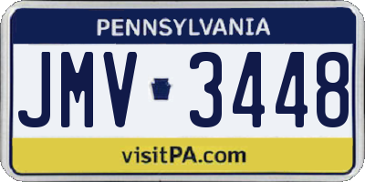 PA license plate JMV3448