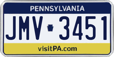 PA license plate JMV3451