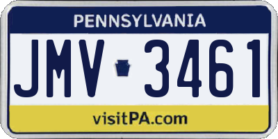PA license plate JMV3461