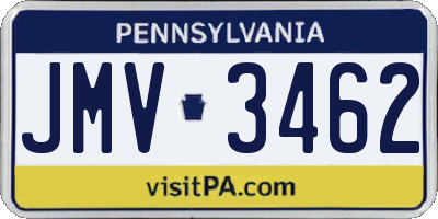 PA license plate JMV3462