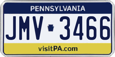 PA license plate JMV3466