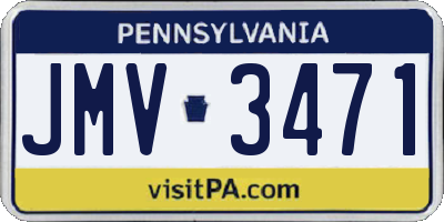 PA license plate JMV3471