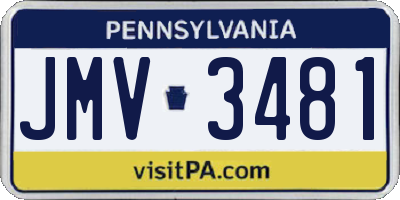 PA license plate JMV3481