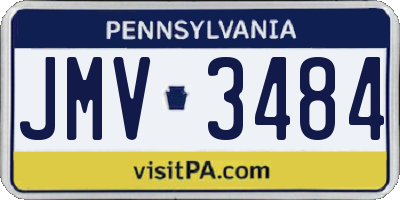 PA license plate JMV3484