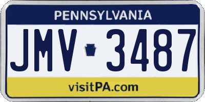 PA license plate JMV3487