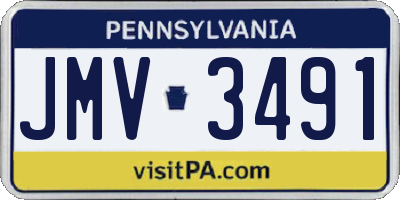 PA license plate JMV3491