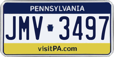 PA license plate JMV3497