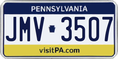 PA license plate JMV3507