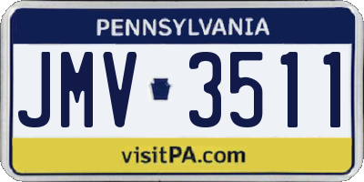 PA license plate JMV3511
