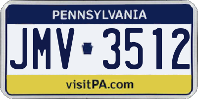 PA license plate JMV3512
