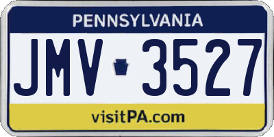 PA license plate JMV3527