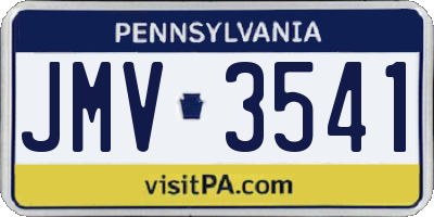 PA license plate JMV3541