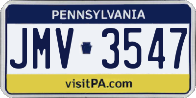 PA license plate JMV3547
