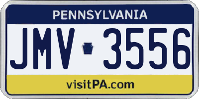 PA license plate JMV3556
