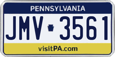 PA license plate JMV3561