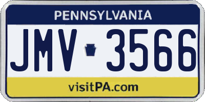 PA license plate JMV3566