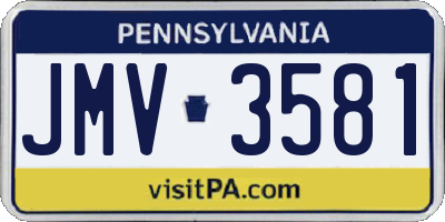 PA license plate JMV3581