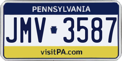 PA license plate JMV3587