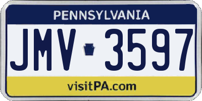 PA license plate JMV3597