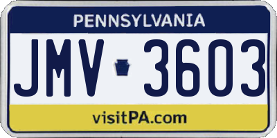 PA license plate JMV3603