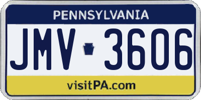 PA license plate JMV3606