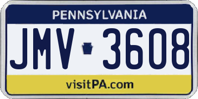PA license plate JMV3608