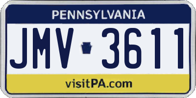 PA license plate JMV3611