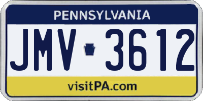 PA license plate JMV3612
