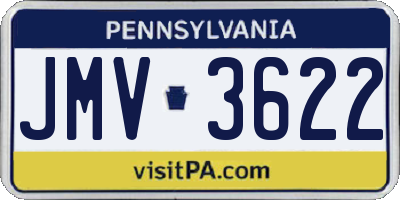 PA license plate JMV3622