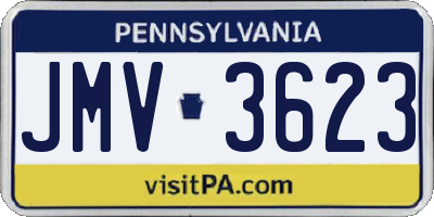 PA license plate JMV3623