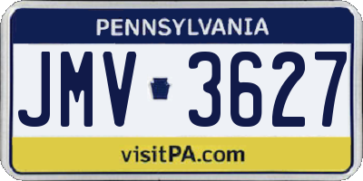 PA license plate JMV3627