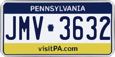 PA license plate JMV3632