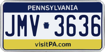 PA license plate JMV3636