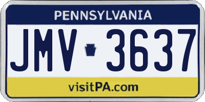 PA license plate JMV3637