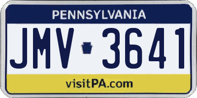 PA license plate JMV3641