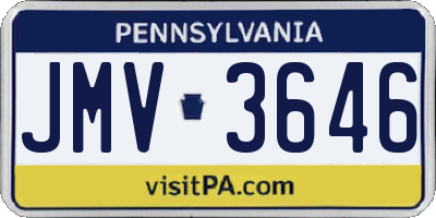 PA license plate JMV3646