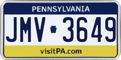 PA license plate JMV3649
