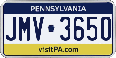 PA license plate JMV3650