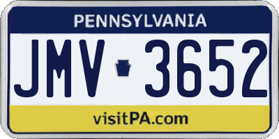 PA license plate JMV3652