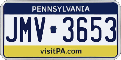 PA license plate JMV3653