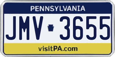 PA license plate JMV3655