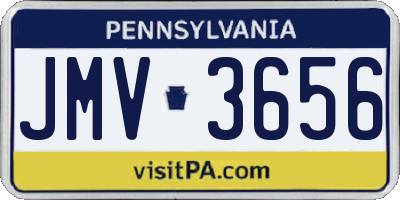 PA license plate JMV3656